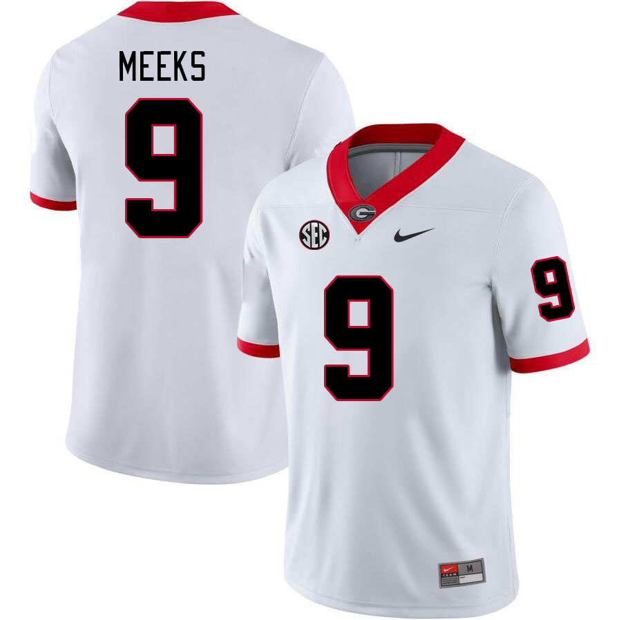 Georgia Bulldogs Men's Jackson Meeks #9 White Stitched College UGA Football Jersey 23XU016CI